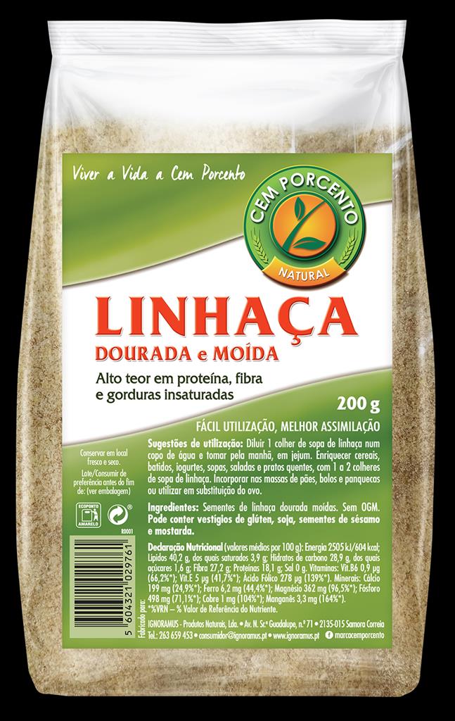 LINHACA DOURADA MOIDA 200GR CEM PORCENTO